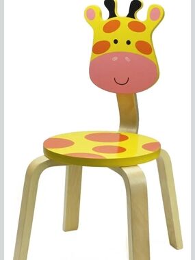 iPlay, iLearn 10 Inch Kids Solid Hardwood Animal Chair